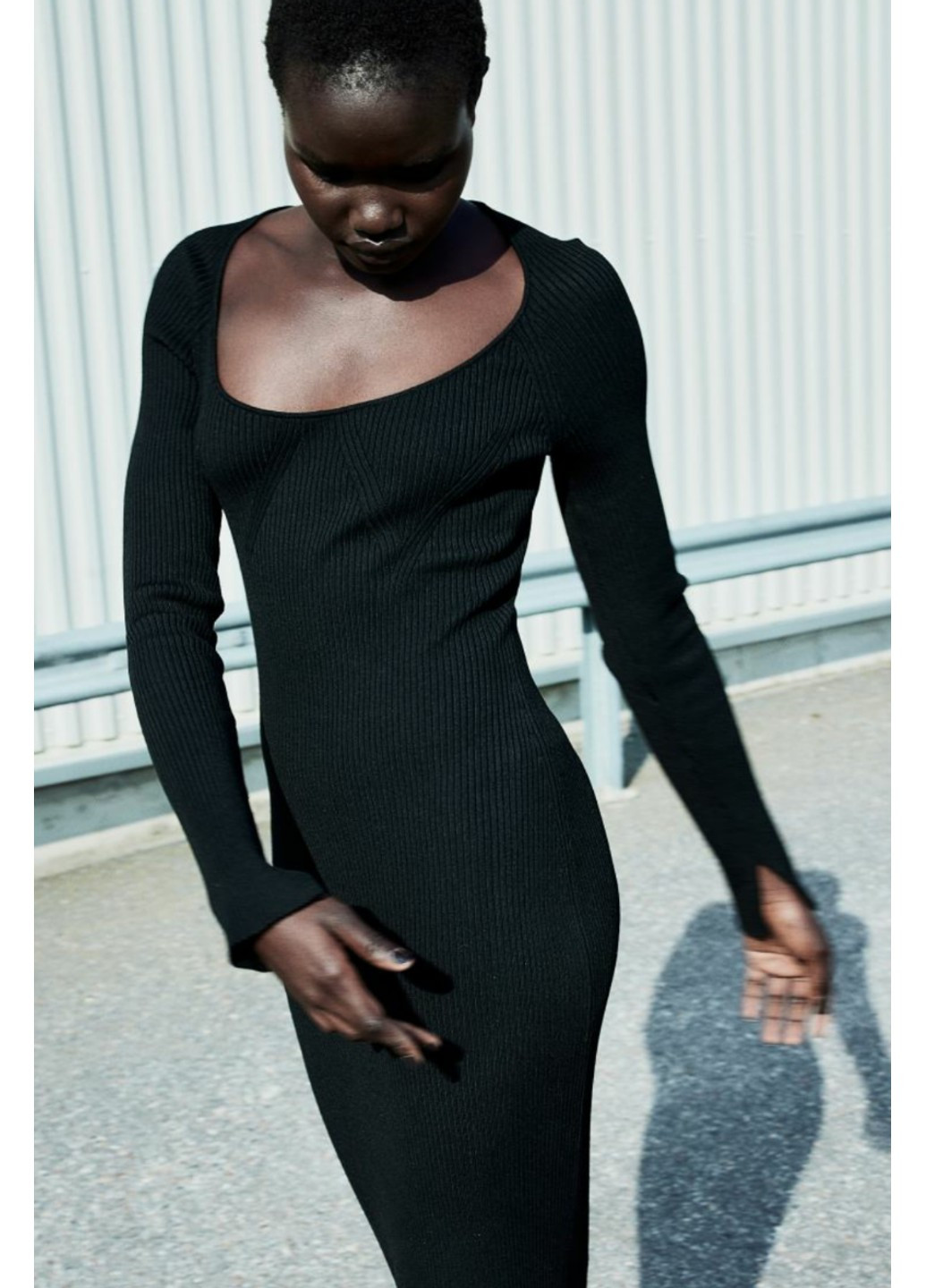 Черное повседневный облегающее женское платье н&м (56506) xs черное H&M