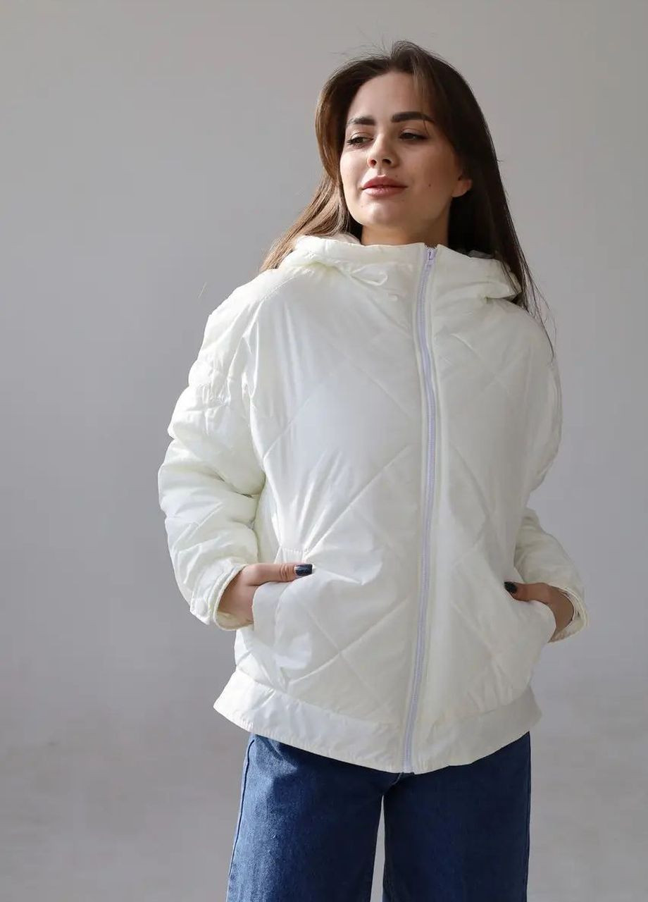 Молочная демисезонная осенняя женская куртка SK