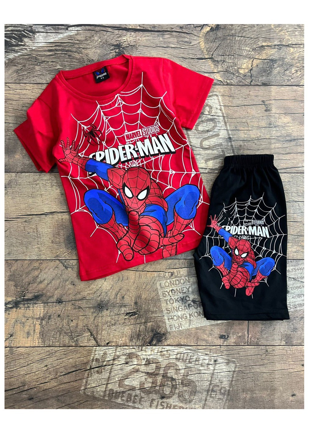 Красный летний комплект (футболка, шорті) spider man (человек паук) trw87899873 Disney