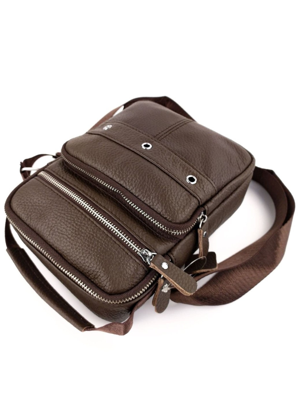 Удобная мужская сумка из кожи ручкой NS5417-2 коричневая JZ (259578230)