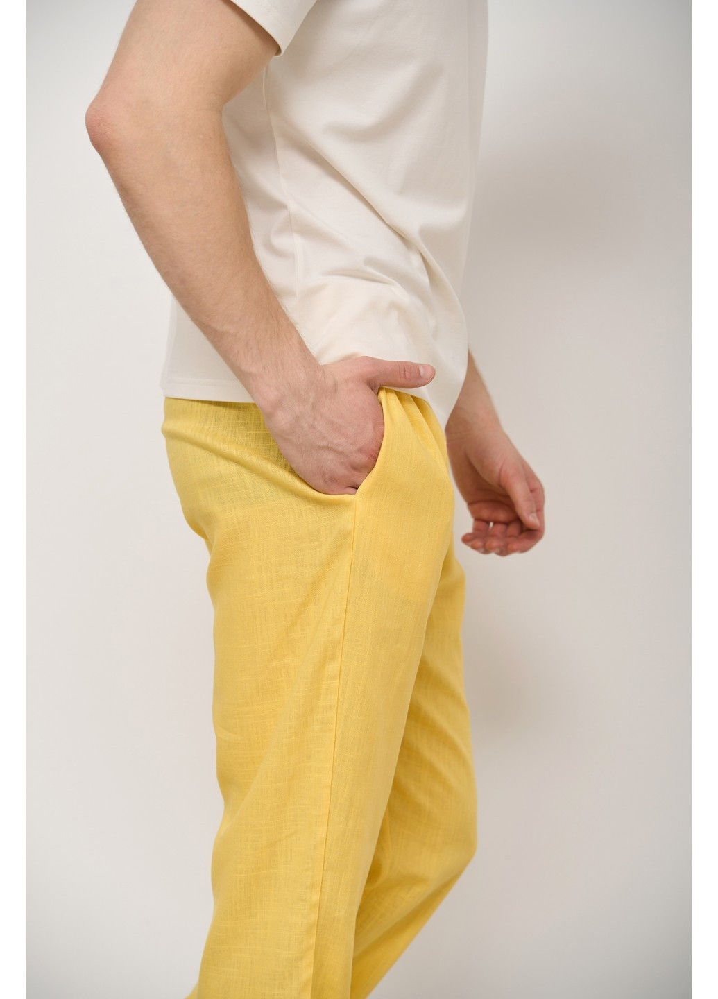 Желтые домашние демисезонные прямые брюки Handy Wear
