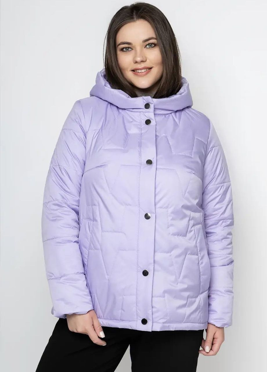 Лавандовая демисезонная осенняя женская куртка большого размера SK