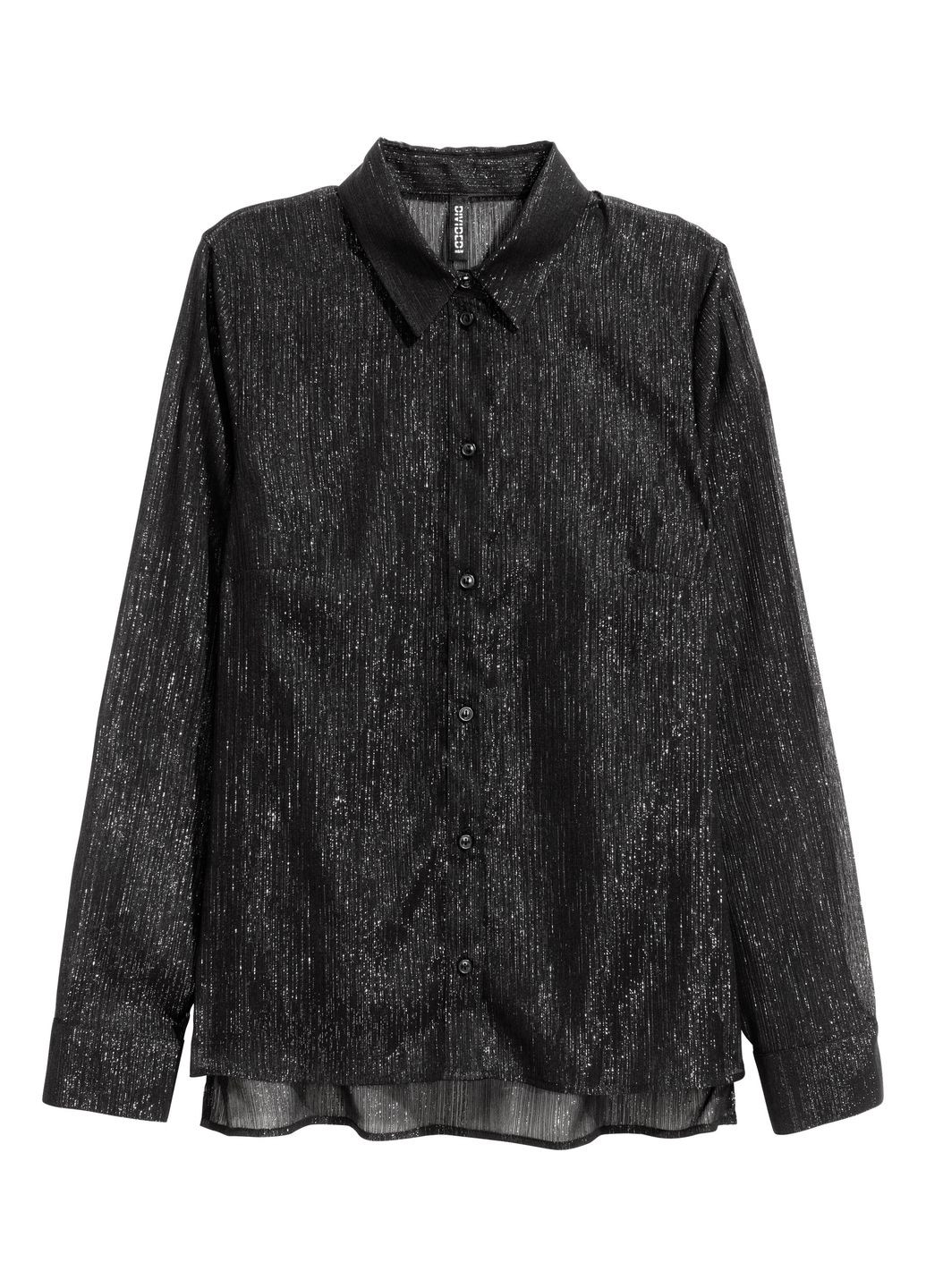 Черная блуза демисезон,черный-серебристый, divided H&M