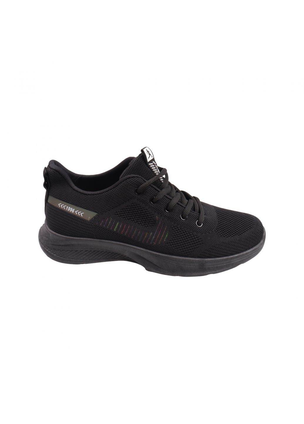 Черные кроссовки мужские черные текстиль Fashion 58-23LK