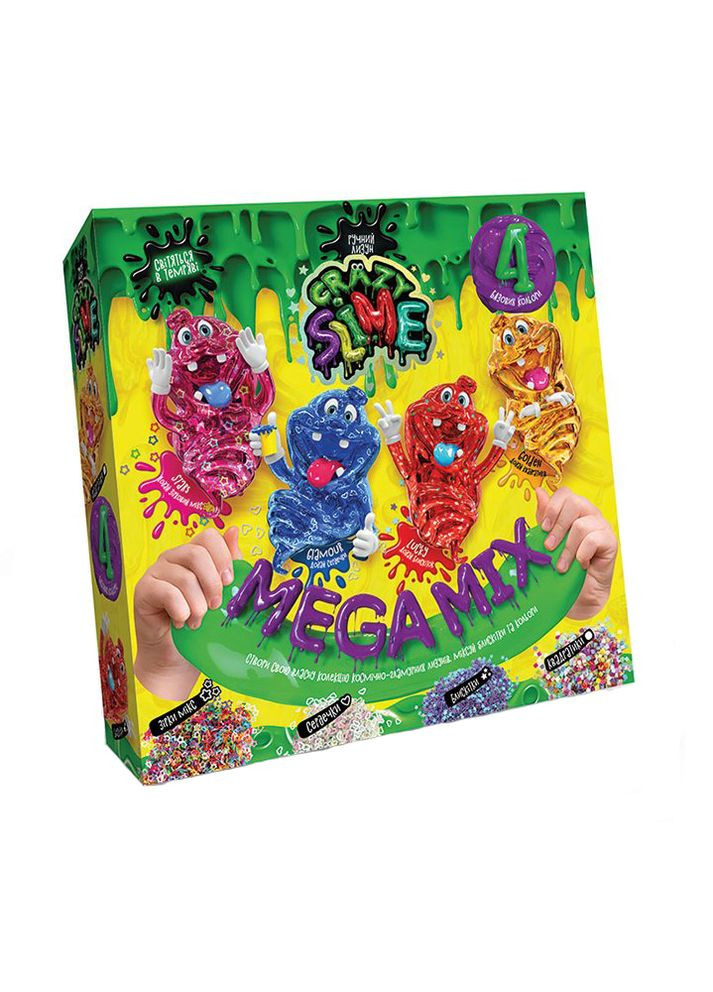Безопасный образовательный набор для проведения опытов "Crazy Slime 4в1" цвет разноцветный ЦБ-00087136 Danko Toys (265294989)