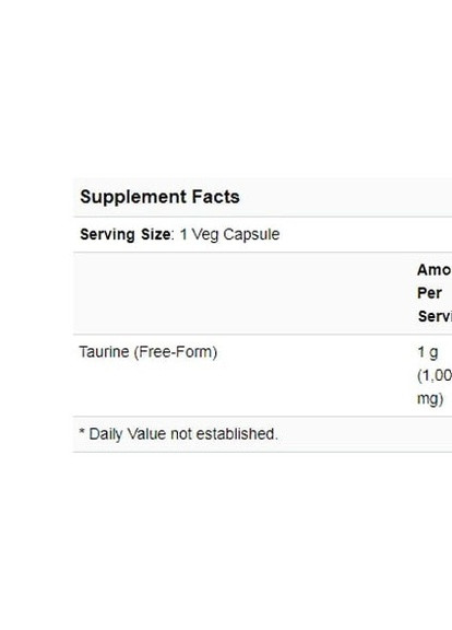 Taurine, Double Strength 1000 mg 100 Veg Caps NF0142 Now Foods (256721619)