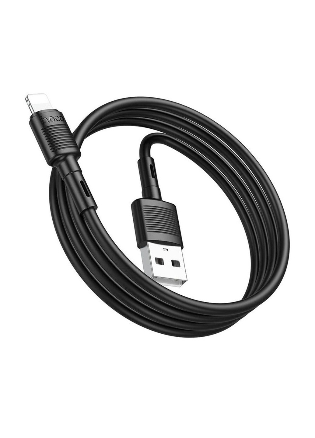 USB кабель X83 Lightning 2.4A 1 м колір чорний ЦБ-00200559 Hoco (259466391)