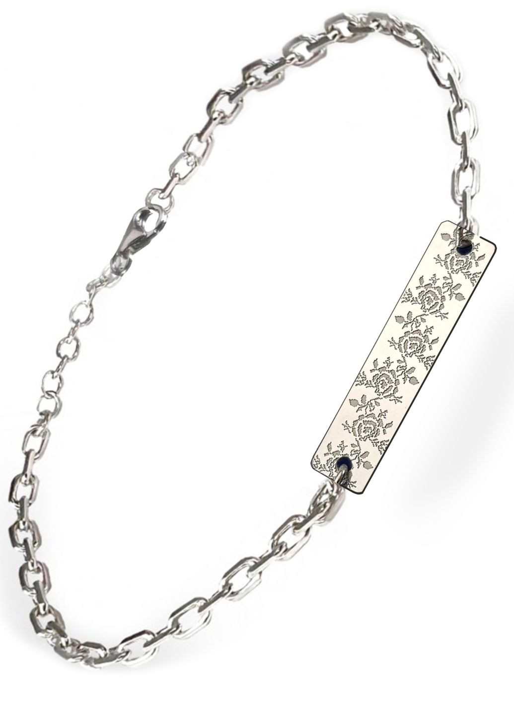 Срібний браслет Вишиванка на ланцюжку «Херсон» регулюється родоване срібло Family Tree Jewelry Line (266422836)