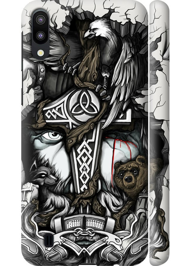 3D пластиковый матовый чехол 'Тату Викинг' для Endorphone Samsung Galaxy M10 (257830371)