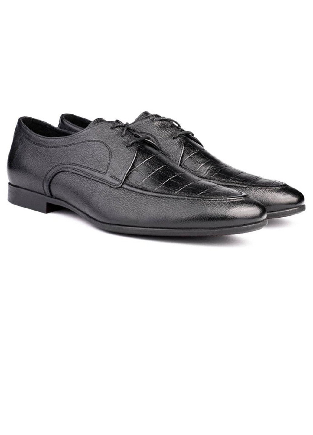 Черные классические туфли мужские бренда 9401220_(16) Mida на шнурках