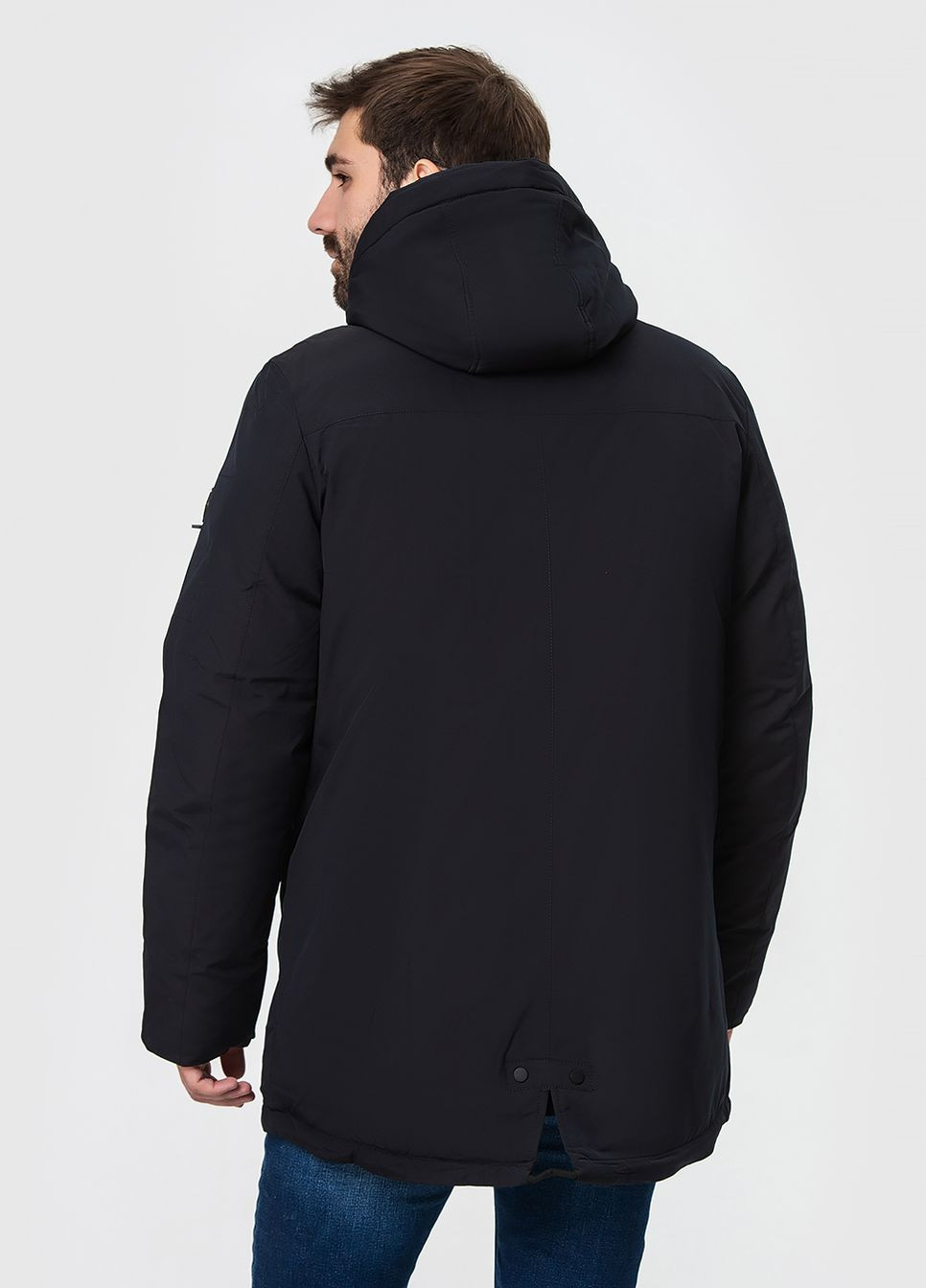 Черная зимняя зимняя куртка с капюшоном модель ZPJV 1275
