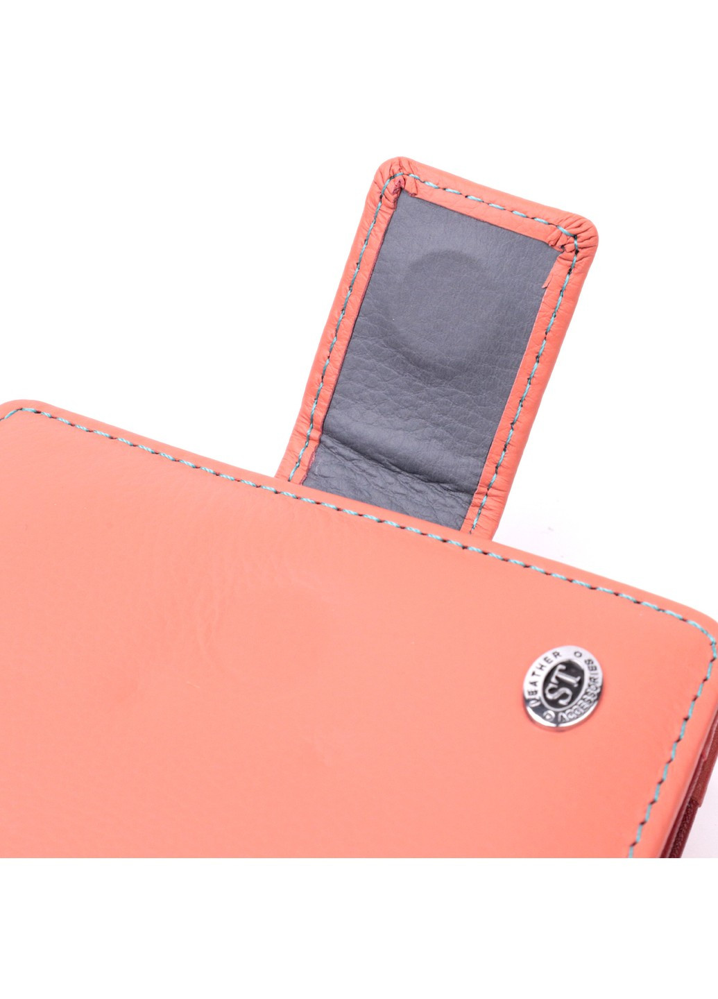 Кожаный женский вертикальный кошелек небольшого размера 19438 Оранжевый st leather (278001019)