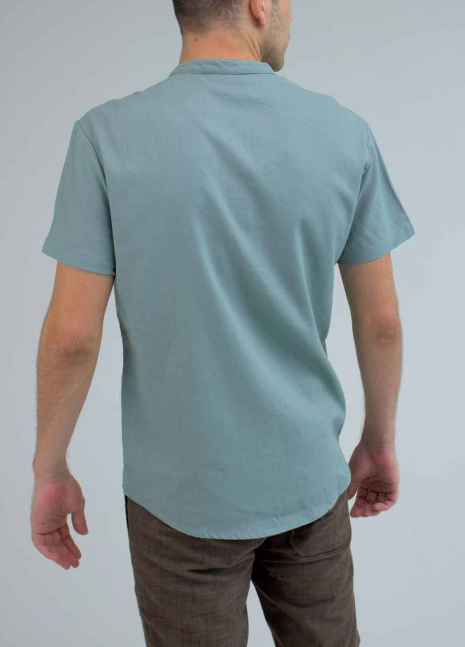 Серо-голубой повседневный рубашка однотонная Vakko