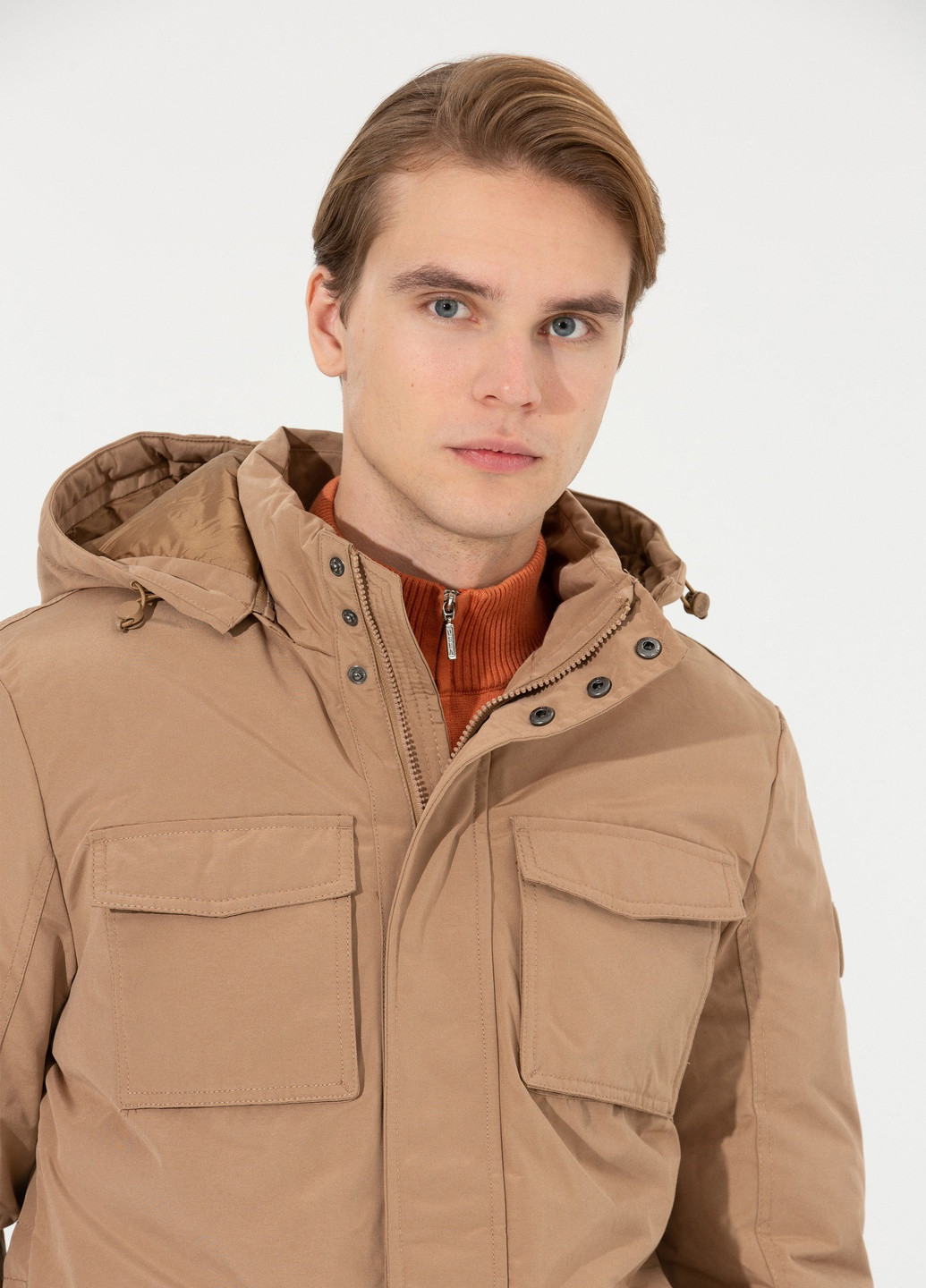 Світло-коричневе Пальто чоловіче U.S. Polo Assn.