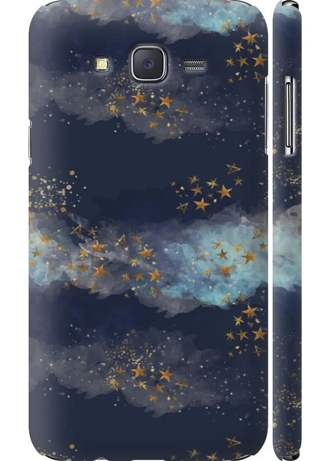 3D пластиковий матовий чохол 'Ніч золоті зірки' для Endorphone Samsung Galaxy J7 J700H (276318072)