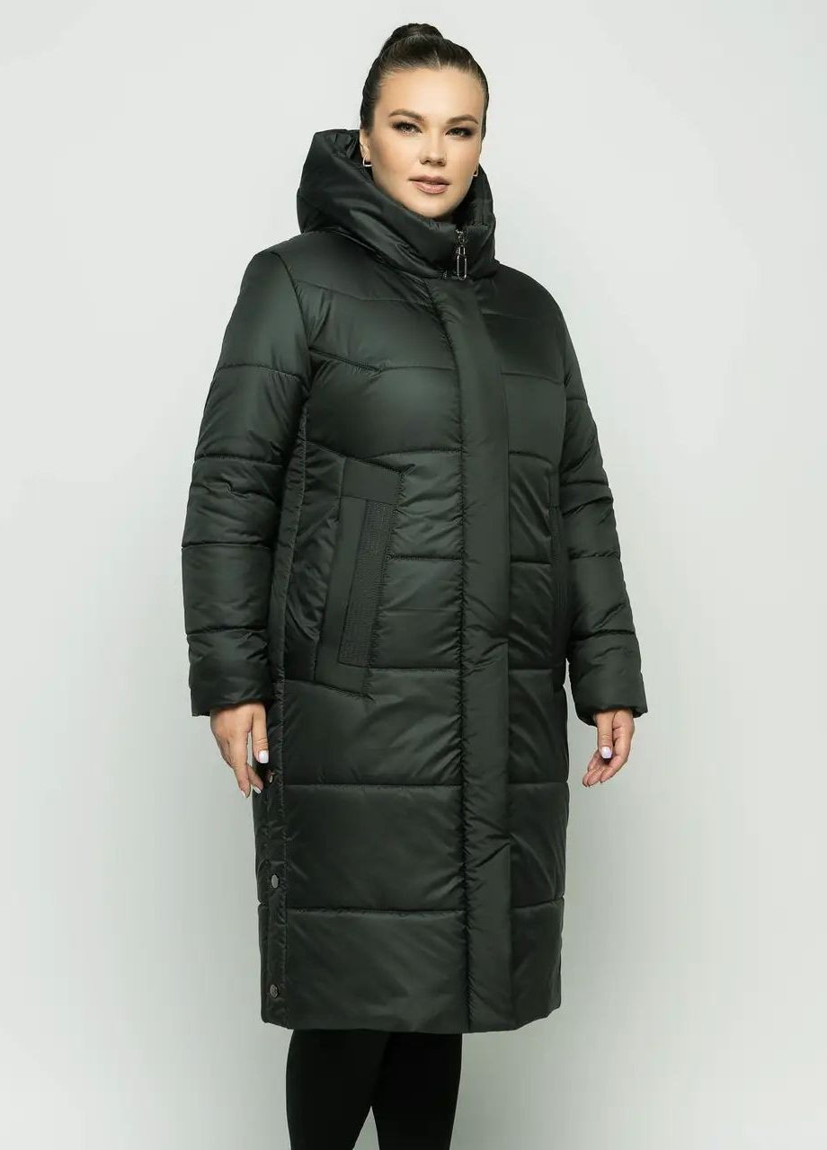 Зеленая зимняя зимняя куртка женская большого размера SK