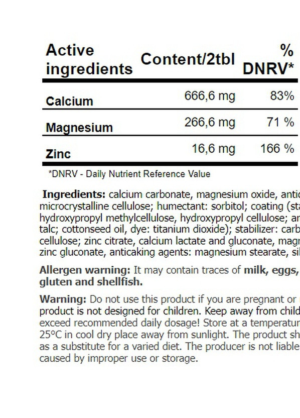 Ca+Mg+Zn 100 Tabs Amix Nutrition (257495213)