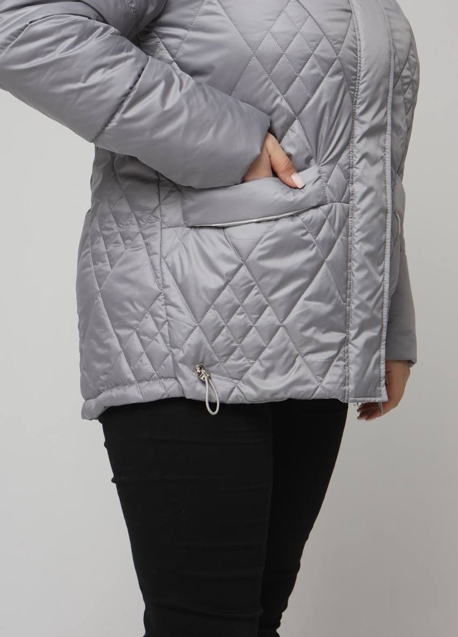 Сіра демісезонна куртка жіноча демісезонна великого розміру SK