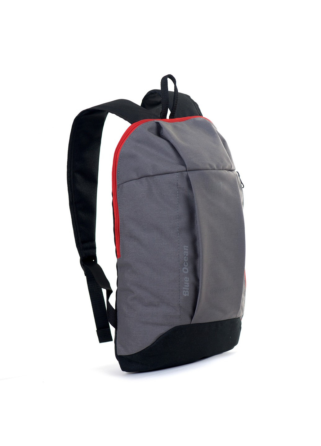 Универсальный серый молодежный практичный рюкзак с черным дном и спинкой водонепроницаемый спортивный No Brand (258591278)