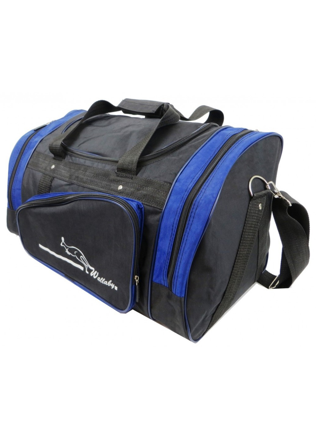 Дорожная сумка 38 л 371-3 черная с синим Wallaby (271813553)