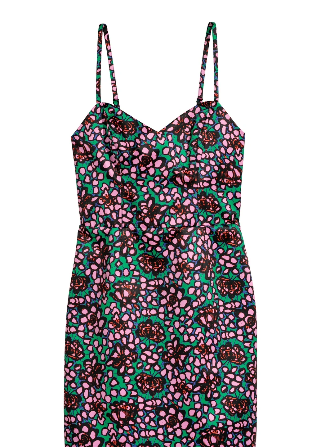 Зеленое платье лето,зеленый в узоры, H&M