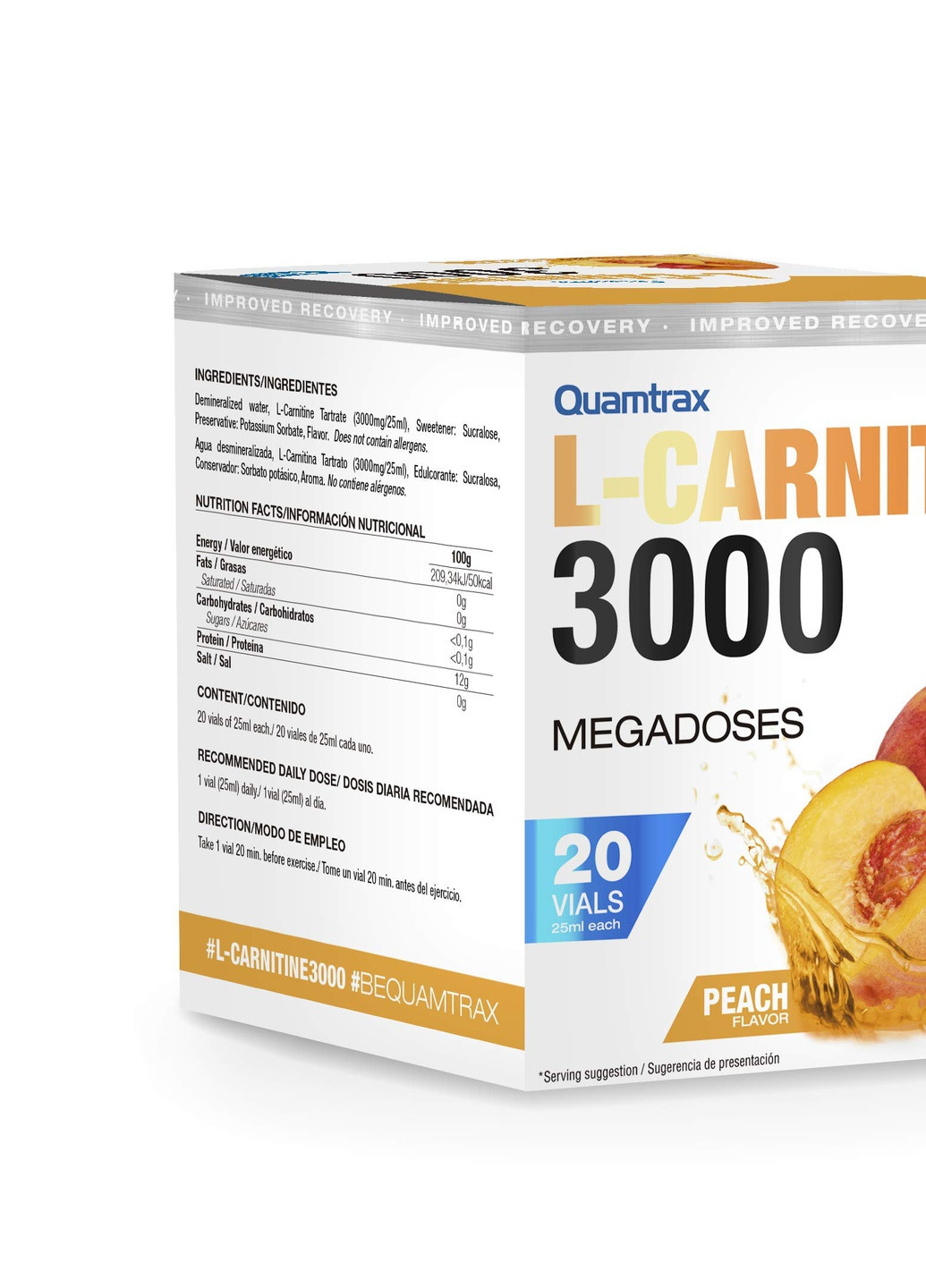 L-карнитин L-Carnitine 3000 20vials (Peach) Quamtrax (258966685)