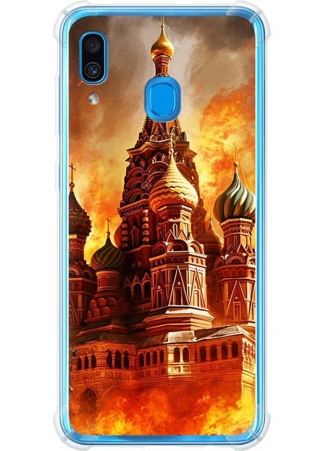 Силіконовий протиударний с посиленими кутами чохол 'Кремль у вогні' для Endorphone Samsung Galaxy A30 2019 A305F (258703123)