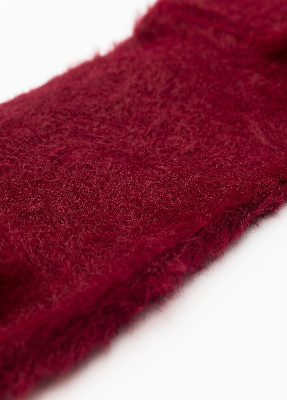 Бордовые женские шерстяные носки с полосками бордовый Style Luxe (273380142)