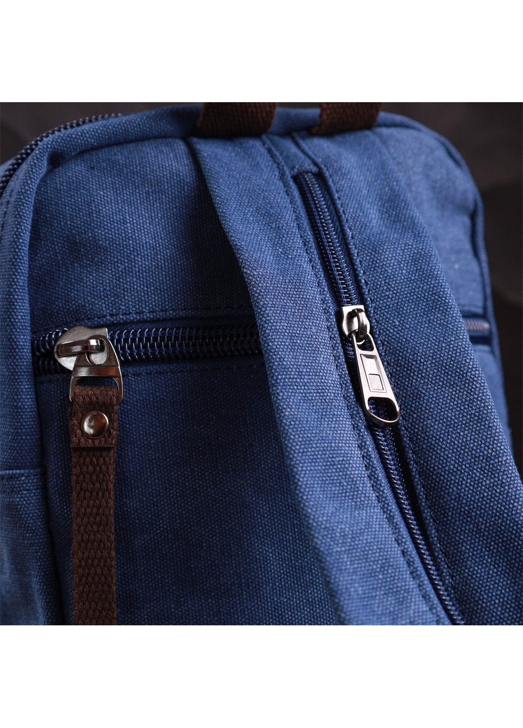 Универсальная сумка-рюкзак с двумя отделениями из плотного текстиля 22165 Синий Vintage (267925304)