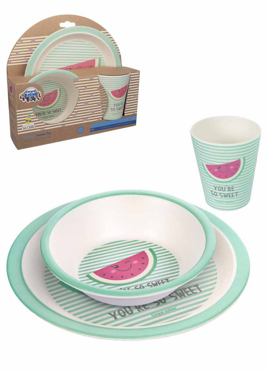 Набор посуды бамбуковый SO COOL цвет розовый ЦБ-00197700 Canpol Babies (259464829)