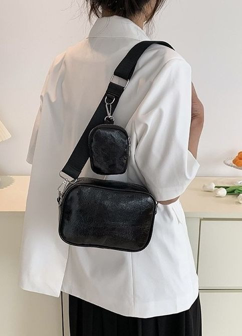 Женская классическая сумка 9137 кросс-боди через плечо черная No Brand (276253780)