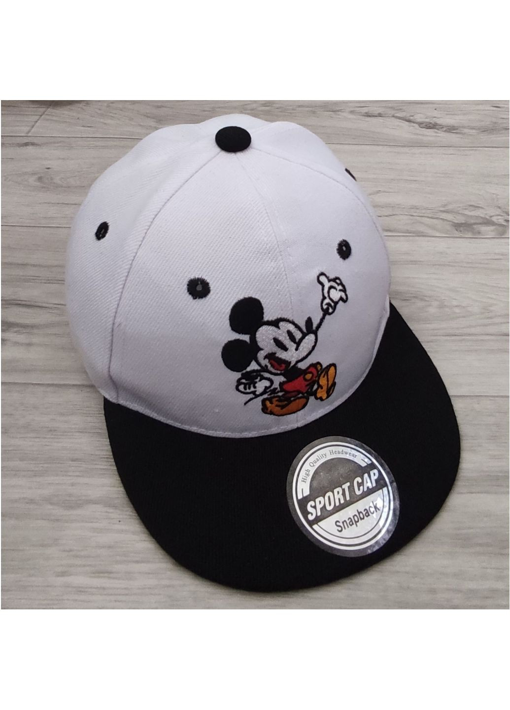 Кепка дитяча снепбек (Snapback) в стилі Hello Mickey (Міккі) Біло-чорний No Brand (258464461)