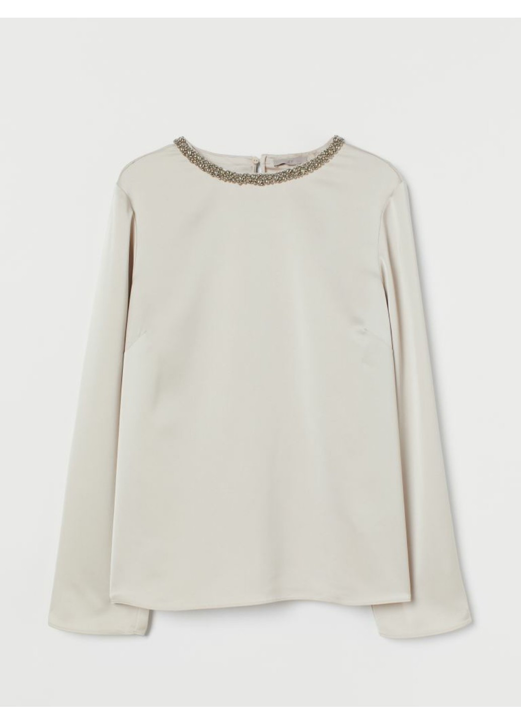 Жіноча атласна блуза (55714) 34 Біла H&M (258646373)