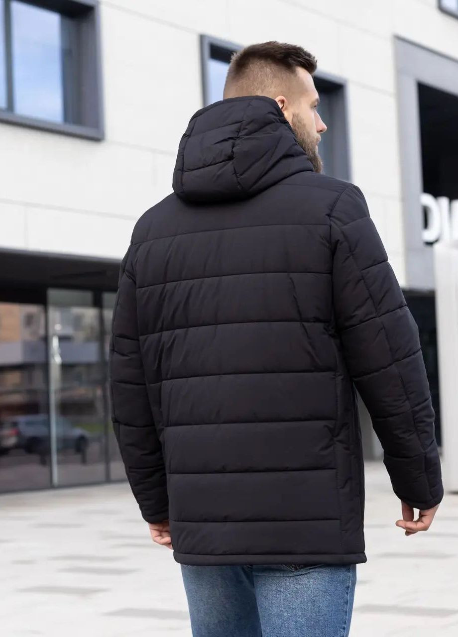 Чорна зимня зимова куртка чоловіча великого розміру SK