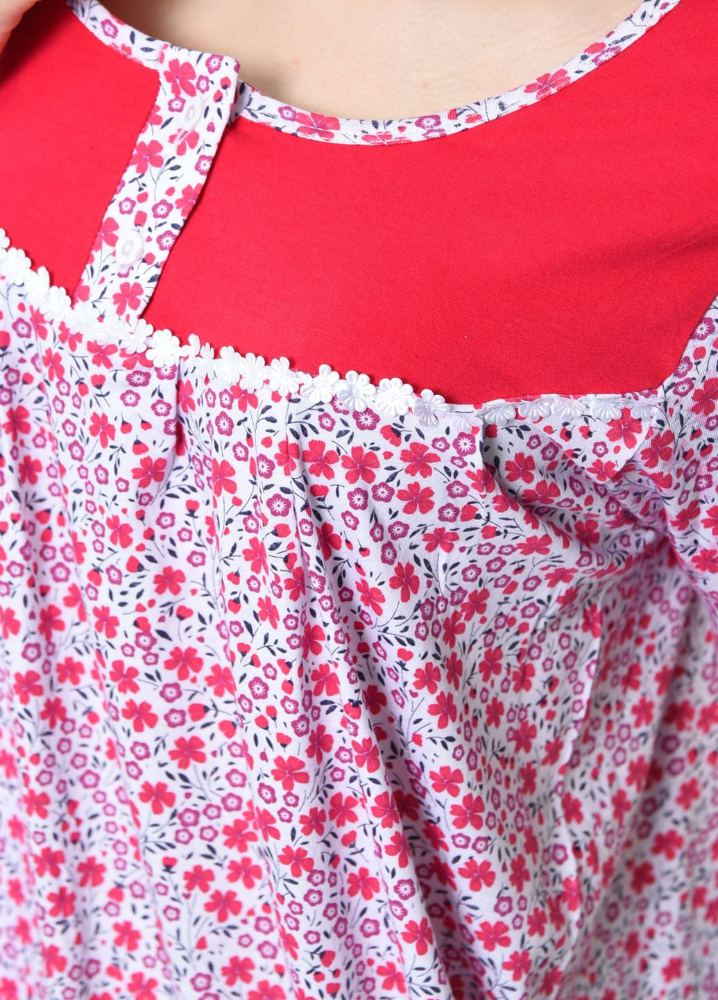 Нічна сорочка жіноча червоного кольору Let's Shop (273901352)