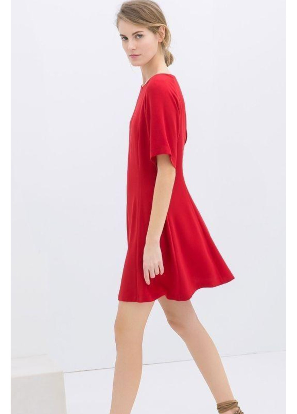 Червона повсякденний сукня 2245/110/600 а-силует Zara однотонна