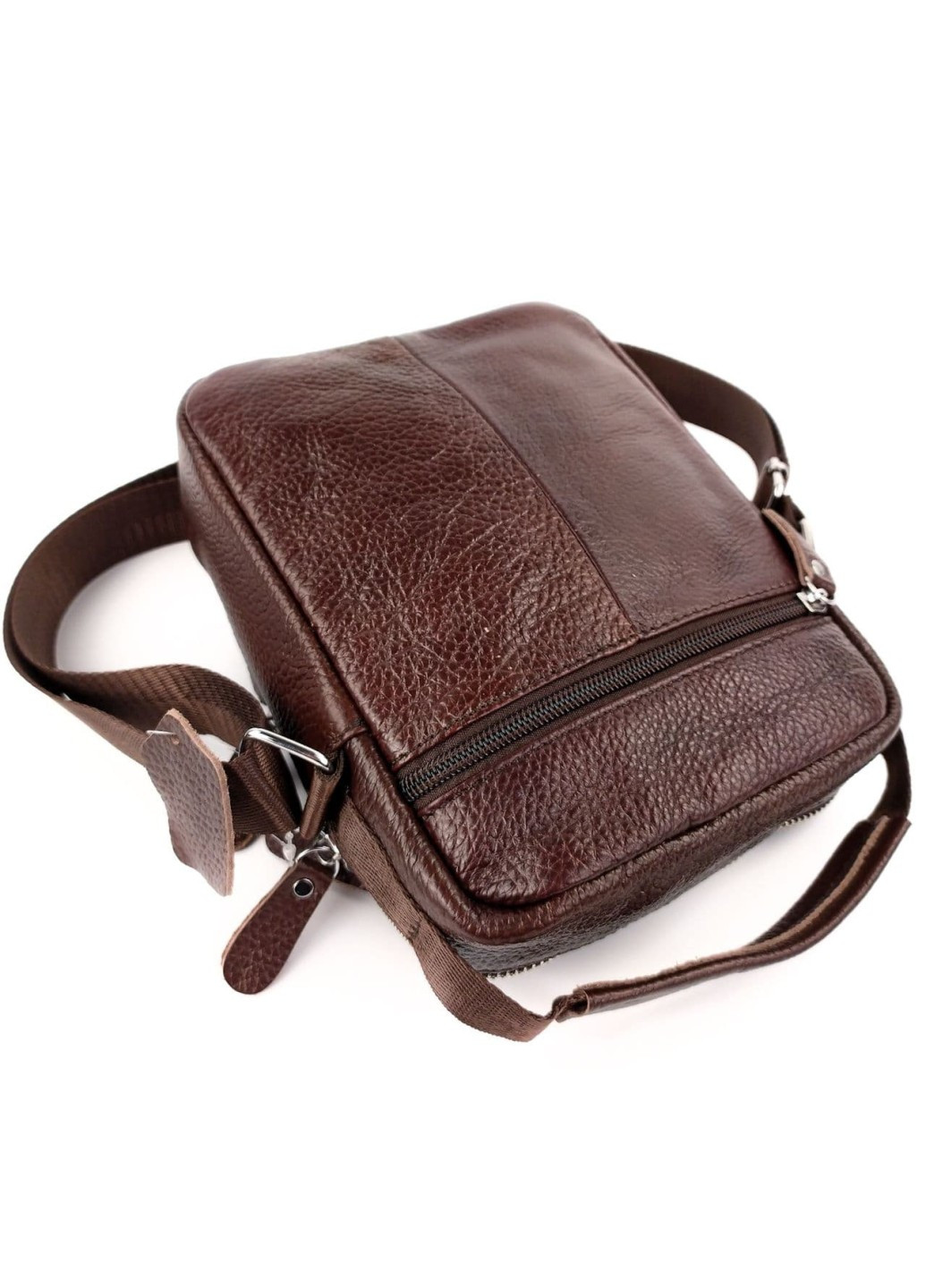Повсякденна сумка зі шкіри з ручкою та ременем NS5417-3 коричнева JZ (259578270)
