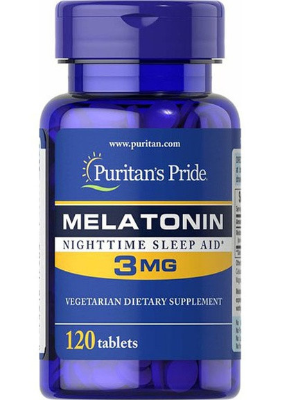 Puritan's Pride Melatonin 3 mg 120 Tabs PTP-17903 Puritans Pride (256721097)