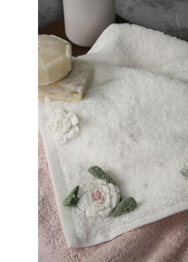 Irya полотенце - limna ekru молочный 90*150 орнамент молочный производство - Турция