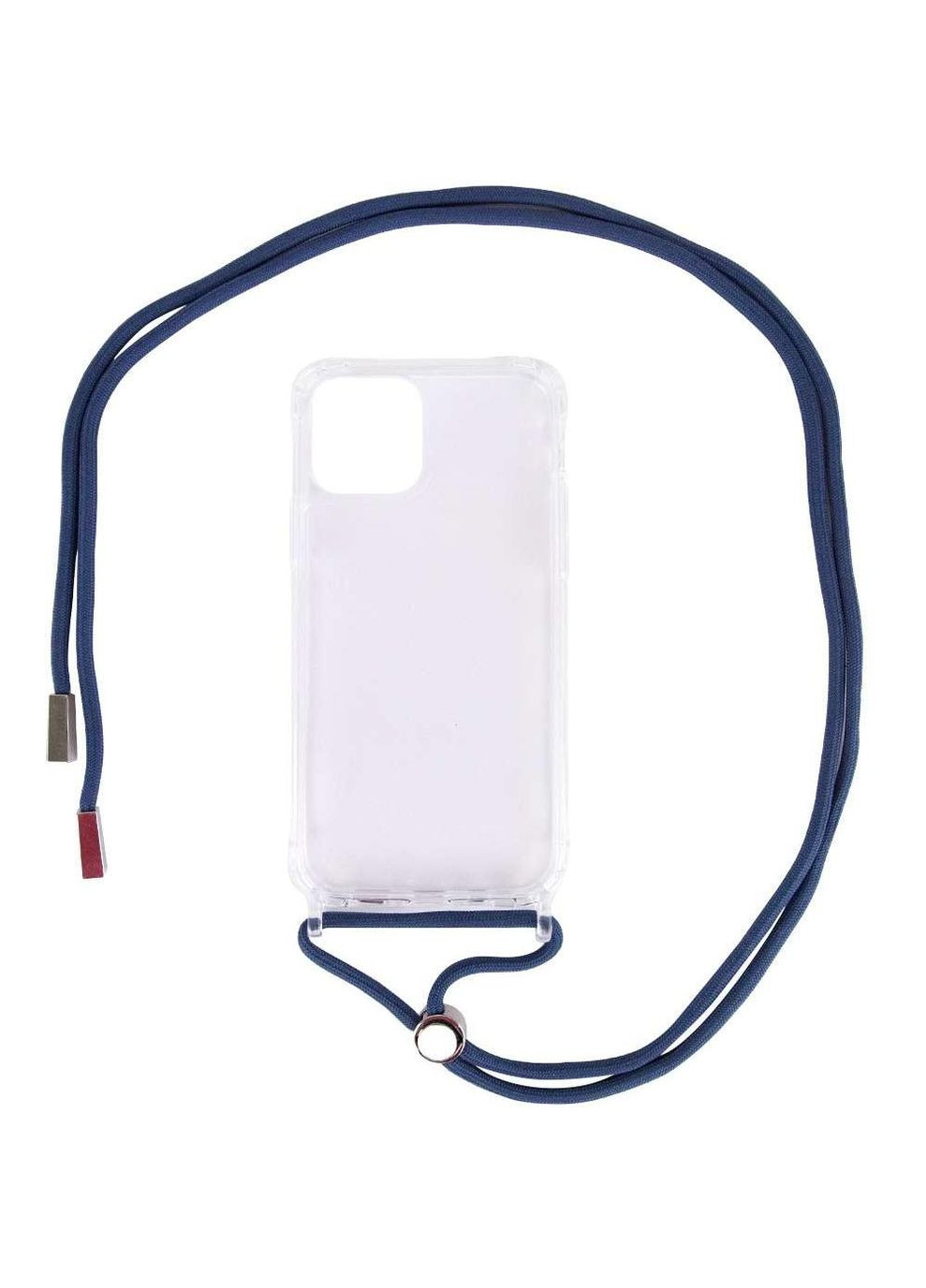 Прозрачный силиконовый чехол с цветным ремешком для Apple iPhone 12 Pro Max (6.7") Epik (268029549)