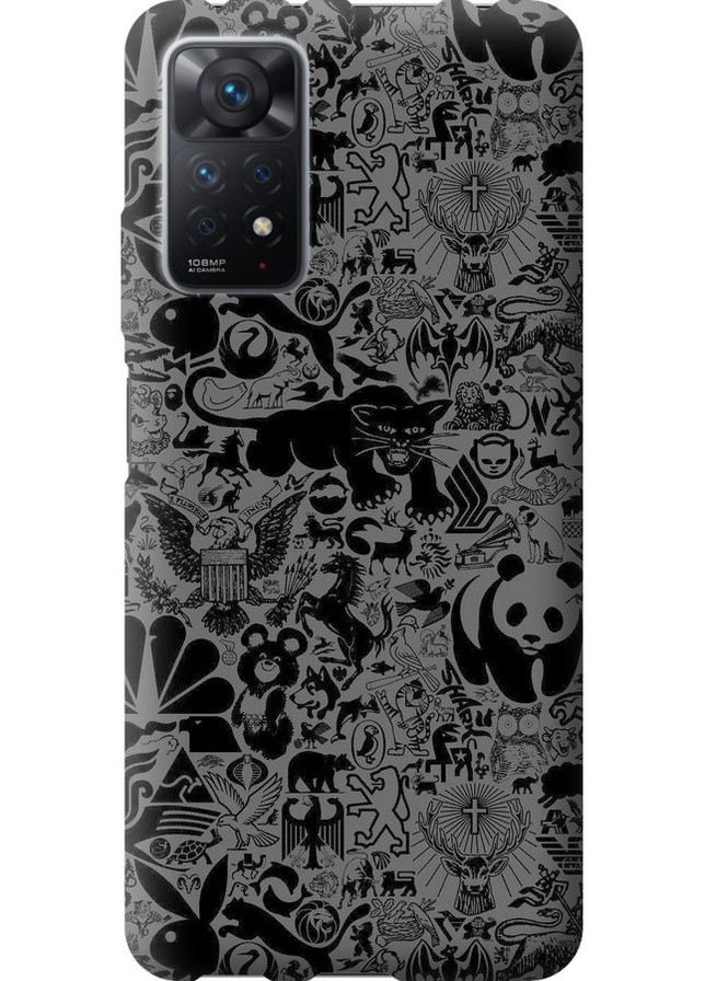 Силіконовий чохол 'Чорно-сірий стікер бомбінг' для Endorphone Xiaomi Redmi Note 12 Pro (259321420)