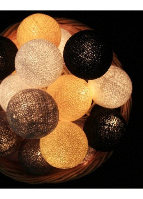 Гирлянда тайские фонарики CBL Smoky Yellow 20 шариков, 2.5 м Cotton Ball Lights (257960469)