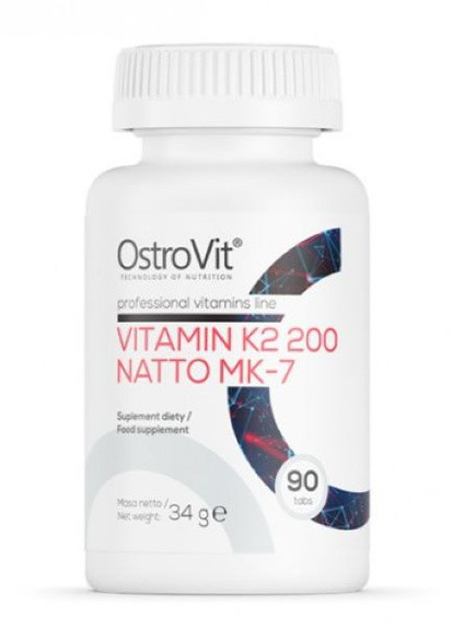 Вітамін К2 Vitamin K2 200 Natto MK-7 90 tabs Ostrovit (257960546)