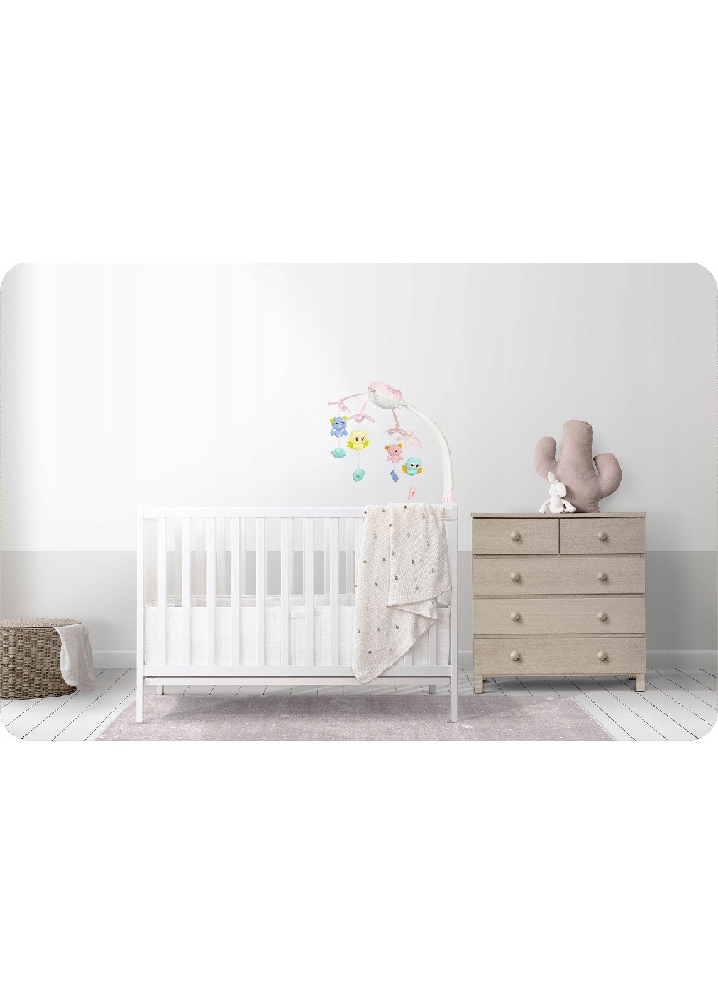 Мобиль на кроватку с игрушками проектором мелодиями дистанционным управлением для детей малышей (475470-Prob) Розовый Unbranded (267890428)