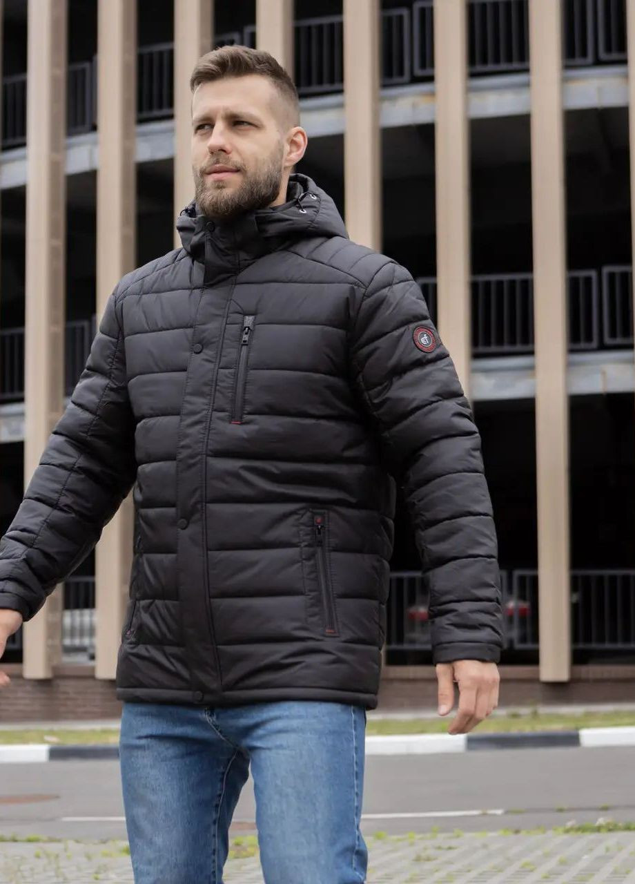 Чорна зимня чоловіча зимова куртка великого розміру SK
