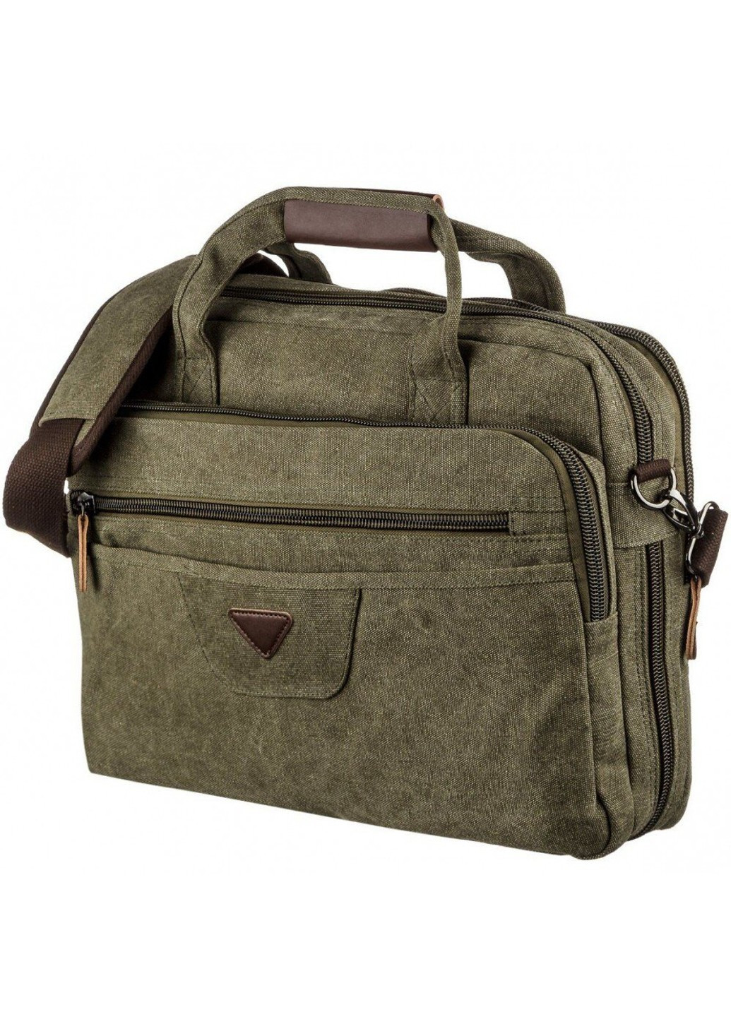 Мужская текстильная сумка цвета милитари для ноутбука 20185 Vintage (263360607)