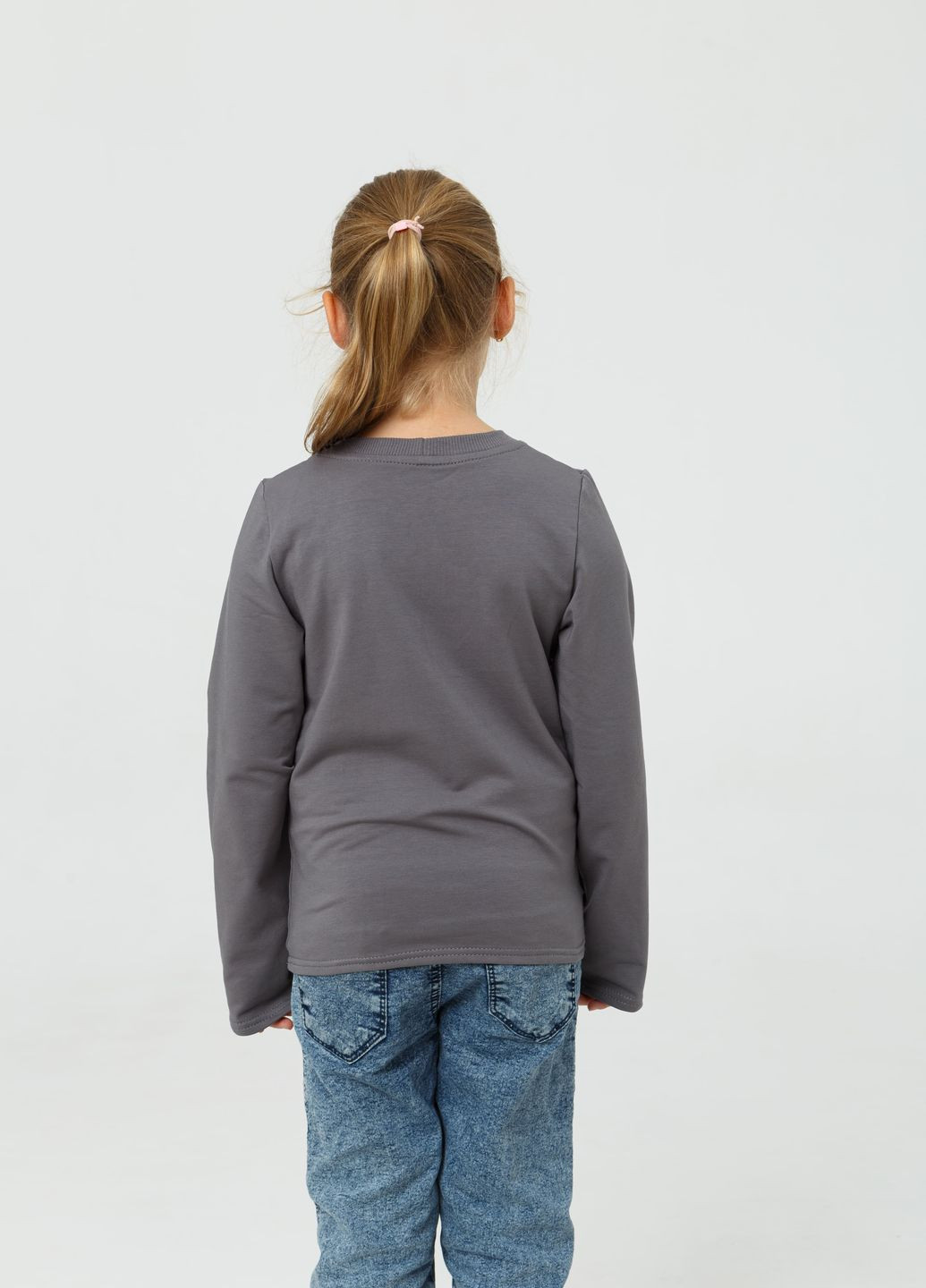 Дитячий лонгслів з вишивкою "Тризуб Класичний" Колір сірий Мальви (267223583)