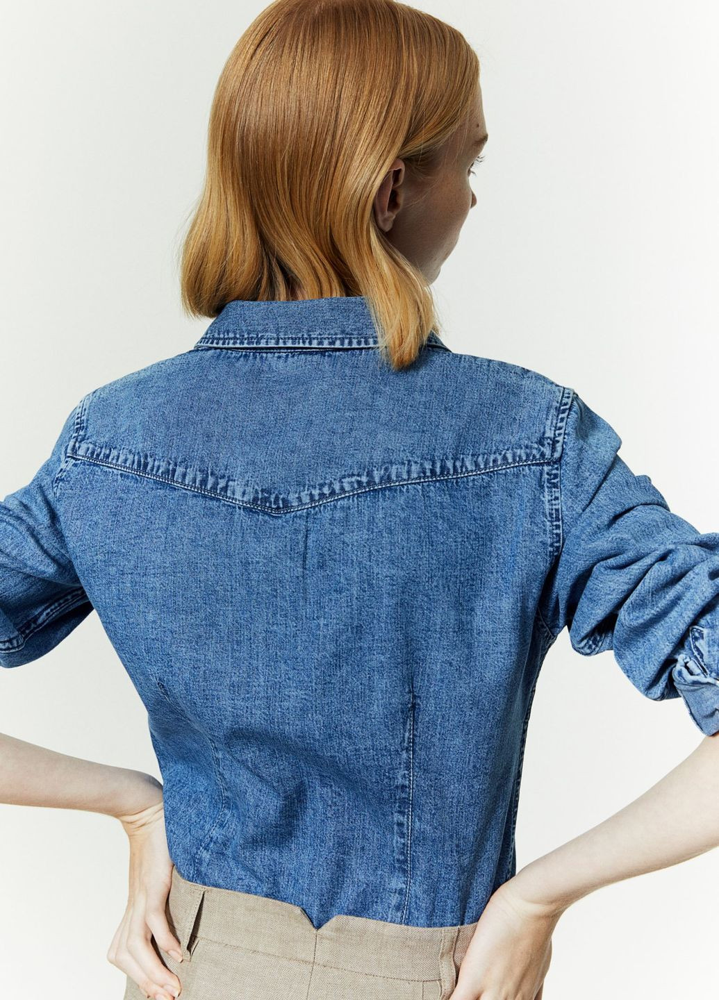 Джинсова сорочка приталеного крою H&M (276001701)