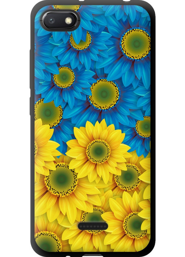 TPU черный чехол 'Жёлто-голубые цветы' для Endorphone xiaomi redmi 6a (257838076)