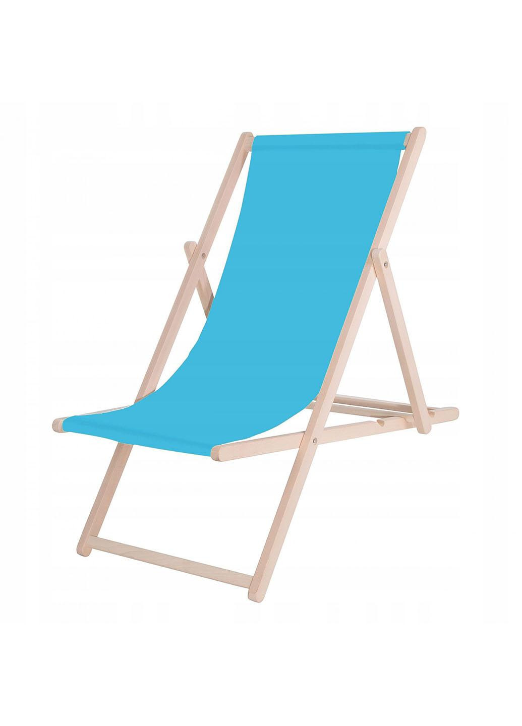 Шезлонг (кресло-лежак) деревянный для пляжа, террасы и сада DC0001 BLUE Springos (258354778)